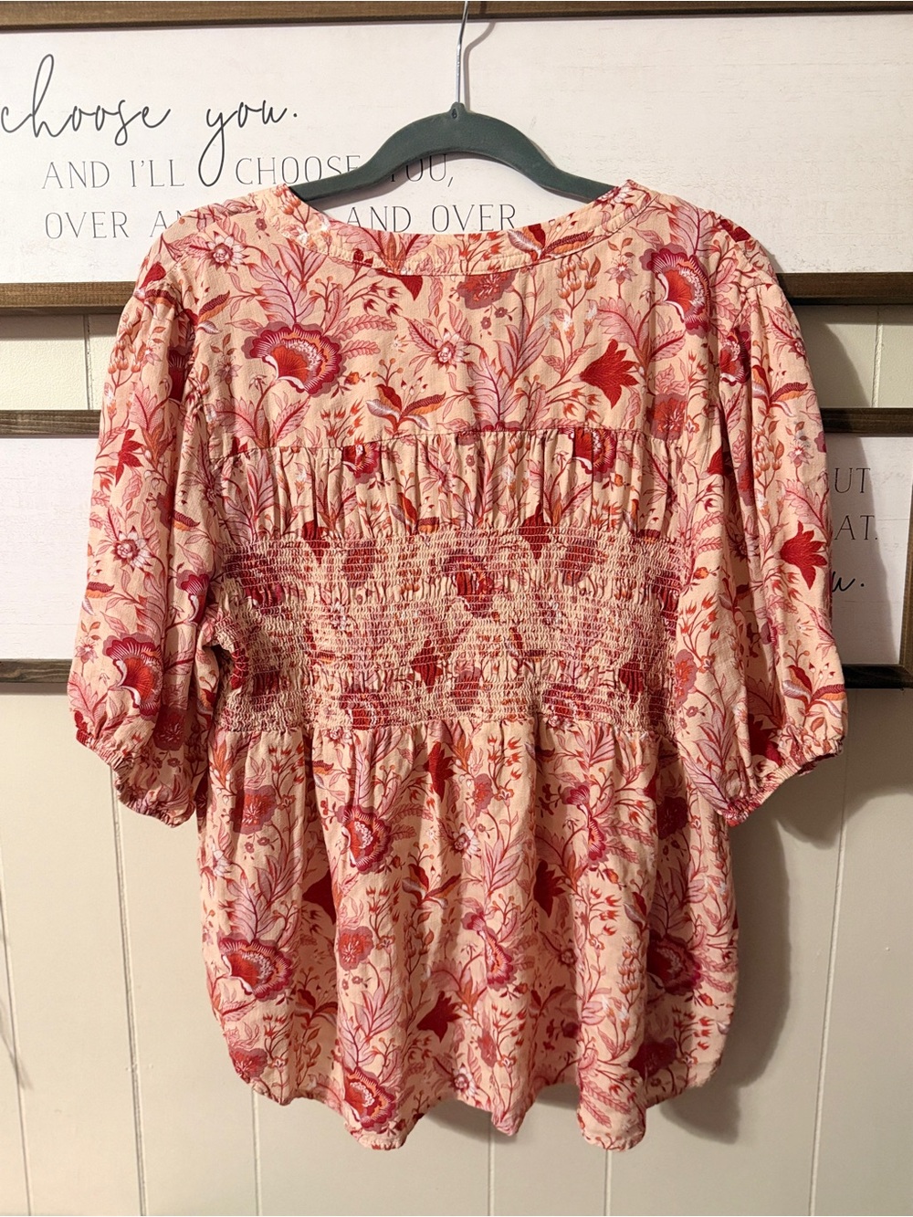 Knox Rose Pink Floral Button-Front Blouse - Picture 3 of 5